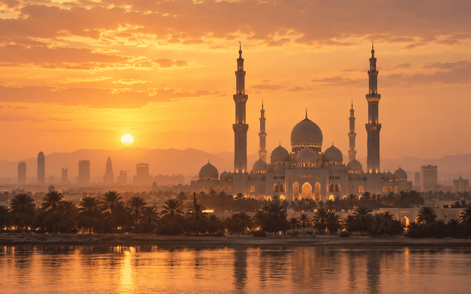 Mosque at sunset
